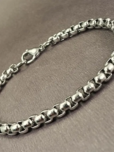 OttoMan Steel 5mm Polo Çelik Erkek Bileklik Künye Orta Kalınlıkta
