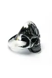 Gotik Maskeli Kurukafa Gümüş Erkek Yüzüğü