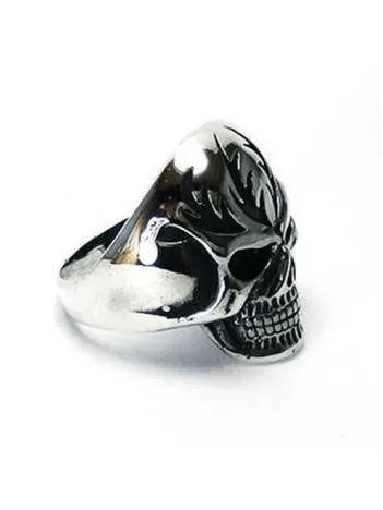 Gotik Maskeli Kurukafa Gümüş Erkek Yüzüğü