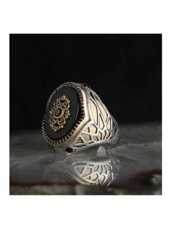 Erkek Gümüş Yüzük - Oniks Taşlı Gümüş Erkek Yüzük Erkek Gümüş Yüzük - Oniks Taşlı Gümüş Erkek Yüzük