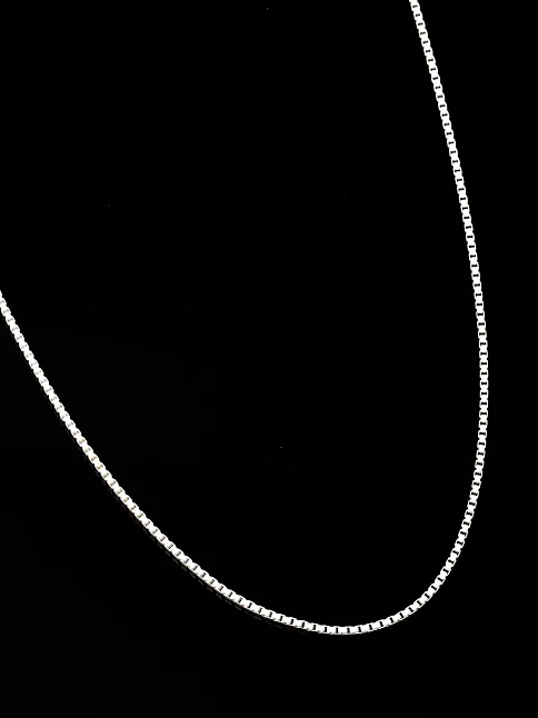Kadın Gümüş Kolye - 925 Ayar 1.5 mm Küp Zincir Gümüş Kolye