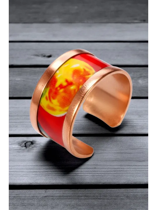 Kadın Bakır Yüzük - Sun Love Model Özel Baskı Ayarlanabilir Yüzük