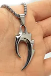 Rhinestone Tribal Alev Erkek Çelik Kolye Zincir