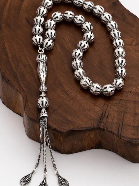 Erkek Gümüş Tespih - Mahfuz Püre Kesim Gümüş Tesbih Erkek Gümüş Tespih - Mahfuz Püre Kesim Gümüş Tesbih