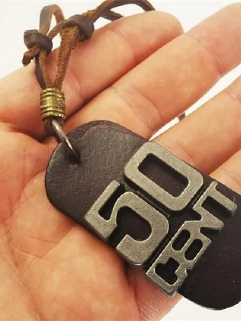 50cent Kahverengi Erkek Deri Kolye 50cent Kahverengi Erkek Deri Kolye