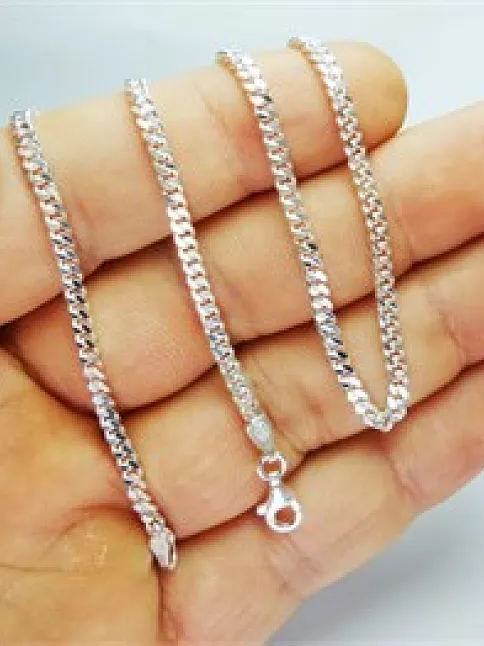 Gurmet Erkek Gümüş Kolye Zincir 3mm İnce Model