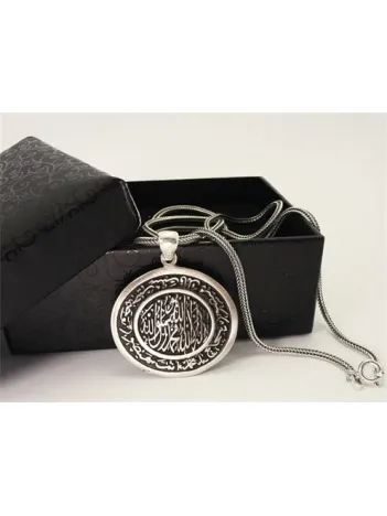 Kıtmir Dualı Gümüş Erkek Kolye Zincir