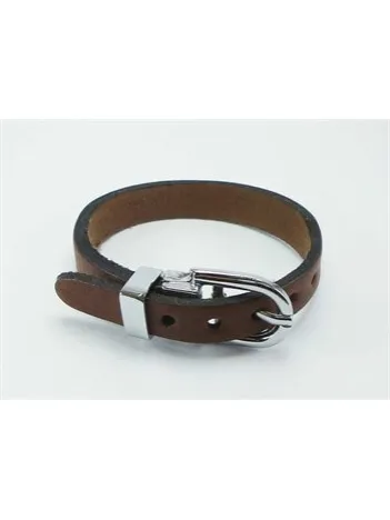 KEMER TOKALI AÇIKKAHVE ERKEK DERİ BİLEKLİK-DB11