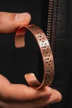 Kadın Erkek Saf Bakır Bileklik Kalın Zevahir Model Metal Kutu Doğal Taşlar Bakır Kelepçe Bilezik