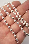 Top Zincir Gümüş Erkek Bayan Kolye Zincir Orta Kalınlıkta