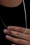 Erkek Çelik Kolye - 3 Mm Orta Kalınlıkta Küp Model Çelik Kolye