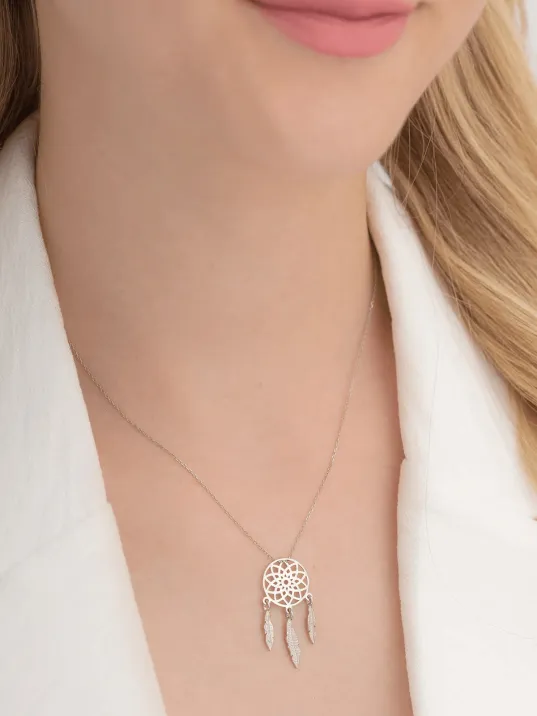 Düş Kapanı Bayan Gümüş Kolye GKLGMSDUSKP