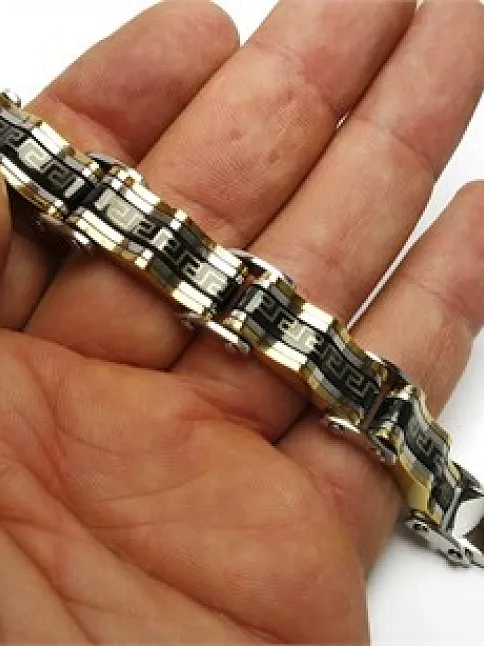 MODEL ÇELİK ERKEK BİLEKLİK KÜNYE DALGALI