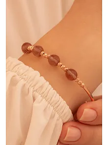 Kadın Gümüş Bileklik - Rose Zultanit Taşlı Dorika Model Kadın Bilezik Her Bileğe Uyar