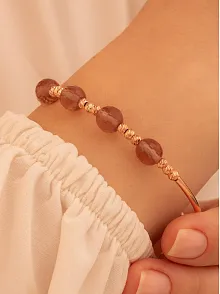 Kadın Gümüş Bileklik - Rose Zultanit Taşlı Dorika Model Kadın Bilezik Her Bileğe Uyar