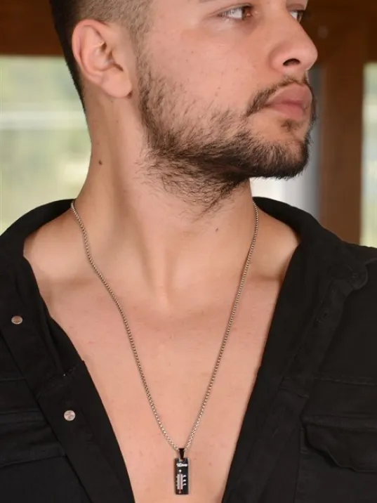 OttoMan Aşk Ölçer Erkek Çelik Zincir Kolye CKLASKOLCER-GMS