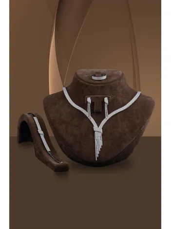 Kadın Gümüş Set - Afrodit  Gümüş Su Yolu Set - Kolye, Bileklik, Küpe, Yüzük