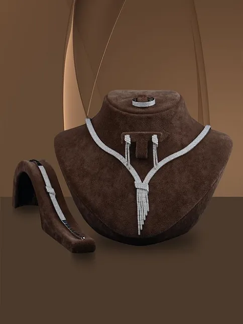 Kadın Gümüş Set - Afrodit  Gümüş Su Yolu Set - Kolye, Bileklik, Küpe, Yüzük