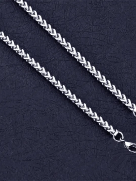 Erkek Çelik Kolye Kare Model 5mm Kalın Model Paslanmaz Çelik Kolye