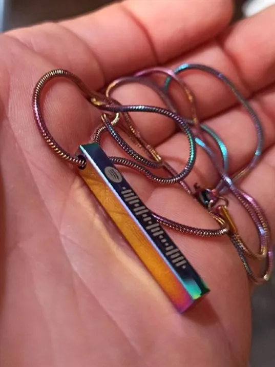 Spotify Şarkı Kodlu Hologram Bar Çubuk Kolye Snake Zincir GKLSPOTHOLO-KRS