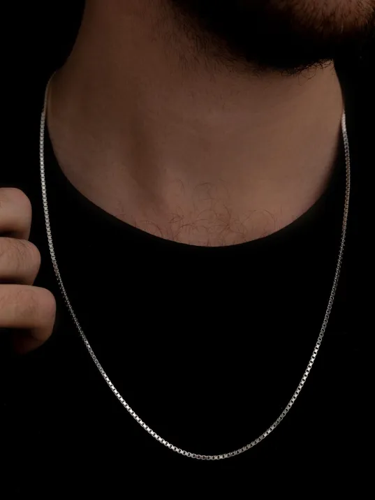 Erkek Gümüş Kolye - 925 Ayar Küp Zincir Gümüş Kolye 2mm Erkek Gümüş Kolye - 925 Ayar Küp Zincir Gümüş Kolye 2mm