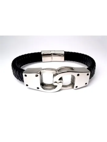 Ottoman Kelepçe Model Deri Çelik Erkek Bileklik Ottoman Kelepçe Model Deri Çelik Erkek Bileklik