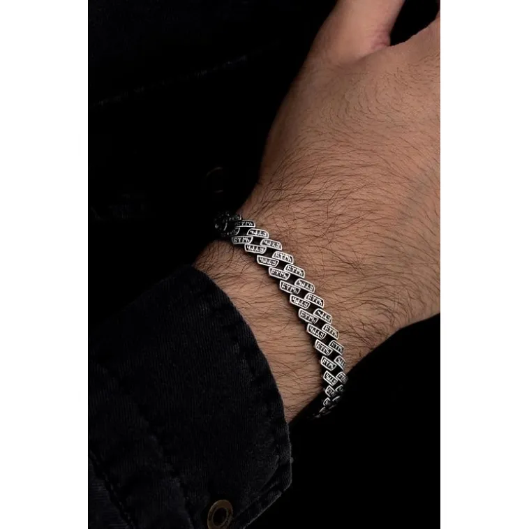 Erkek Gümüş Bileklik - Göktürkçe Alfabesiyle TürkYazılı Gümüş Bileklik Erkek Gümüş Bileklik - Göktürkçe Alfabesiyle TürkYazılı Gümüş Bileklik