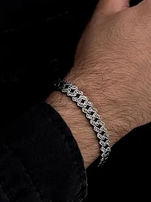 Erkek Gümüş Bileklik - Göktürkçe  Alfabesiyle TürkYazılı Gümüş Bileklik