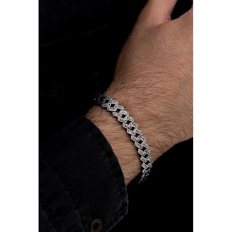 Erkek Gümüş Bileklik - Göktürkçe Alfabesiyle TürkYazılı Gümüş Bileklik Erkek Gümüş Bileklik - Göktürkçe Alfabesiyle TürkYazılı Gümüş Bileklik