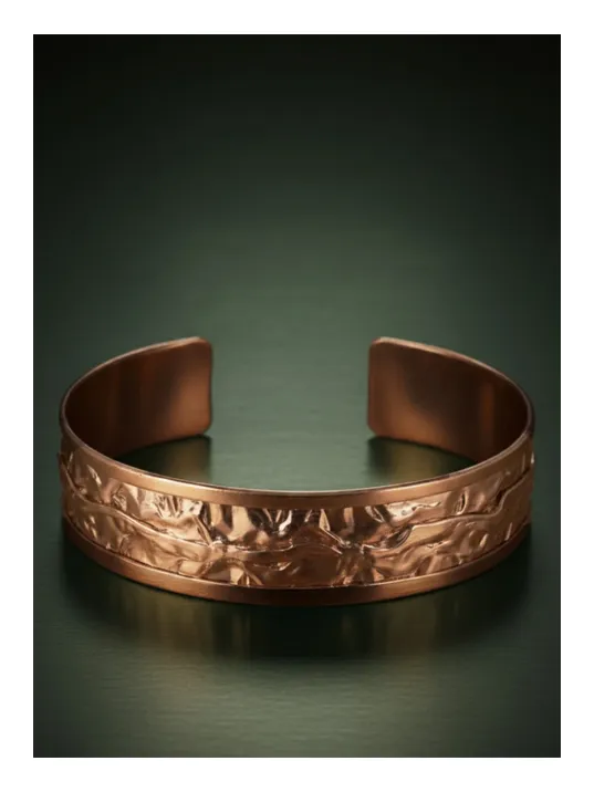 Kadın Bakır Bileklik - Bej Sonbahar Işıltısı Model Bakır Kadın Bileklik