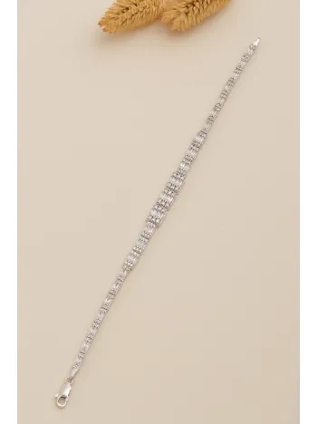 Kadın Gümüş Bileklik -Mehtap Baget Taşlı Kadın Bileklik