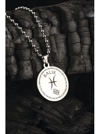 Balık Burcu Kolye Bayan Erkek Çelik Kolye Top Zincir CKLBURCKOLY-SYH