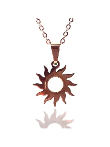 Güneş Figürlü Paslanmaz Çelik Bayan Kolye