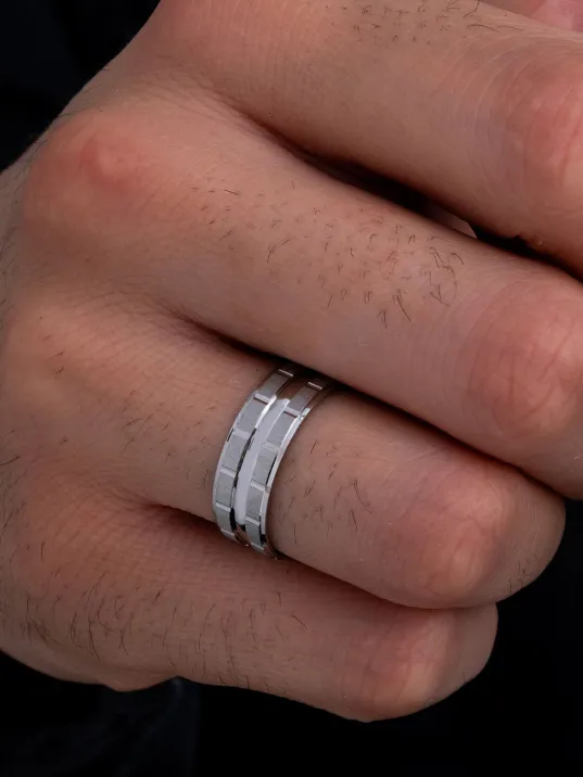 Titanik Model Erkek Gümüş Tek Alyans Yüzük Nişan Söz Yüzükleri