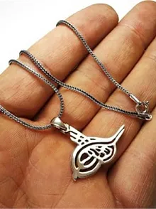 Osmanlı Tuğrası Gümüş Erkek Kolye Zincir