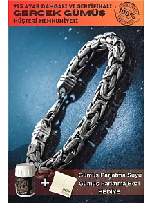 Erkek Gümüş Bileklik - 8mm Füzyon Kare Kral Gümüş Erkek Künye