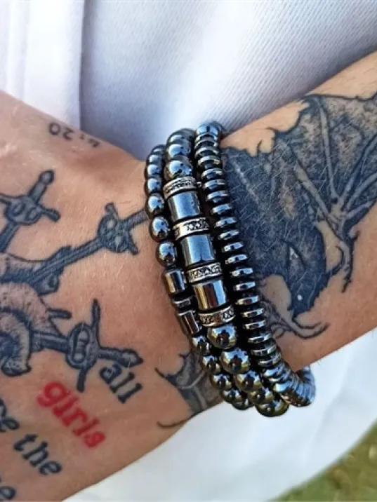 Erkek 3 lü Doğaltaş Bileklik