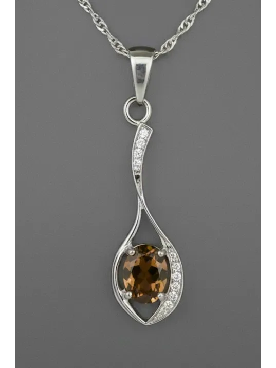 Kadın Gümüş Kolye - Asalet Damlası Model Zultanit Taşlı Kolye