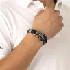 Erkek Deri Bileklik - Erkek Çelik Bileklik - Koçbaşı Ve Çapa Figürlü Çelik Bileklik Erkek Deri Bileklik - Erkek Çelik Bileklik - Koçbaşı Ve Çapa Figürlü Çelik Bileklik