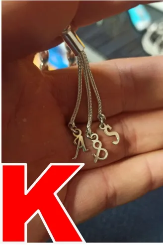Tespih Püskülü İçin Gümüş Harf ve Şekil