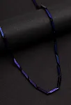 Erkek Kolye - Ince Kibar Model Erkek Çelik Kolye - 3 Mm Kalınlık - Mor Renk