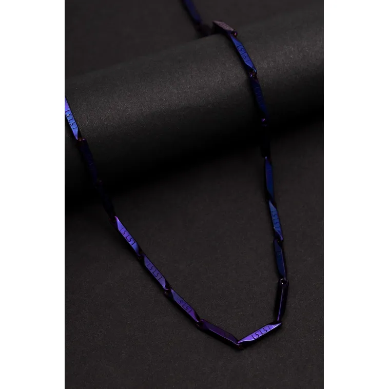 Erkek Kolye - Ince Kibar Model Erkek Çelik Kolye - 3 Mm Kalınlık - Mor Renk Erkek Kolye - Ince Kibar Model Erkek Çelik Kolye - 3 Mm Kalınlık - Mor Renk