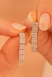 Kadın Gümüş Küpe - Zirkon Taşlı Paris 925 Ayar Gümüş Kadın Küpe