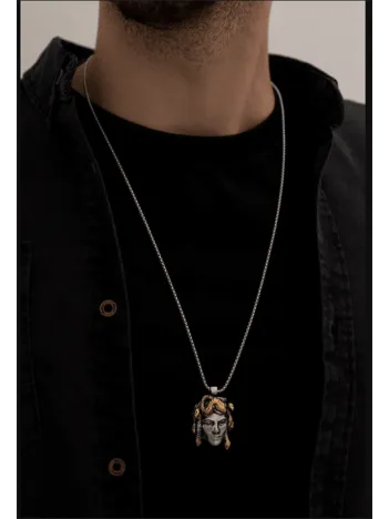 Medusa - Erkek Kolye - Kadın Kolye - Medusa Model Bay Çelik Kolye