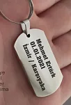 Parlak Paslanmaz Çelik Dogtag İsim Yazılan Asker Künyesi Kolye 5mm