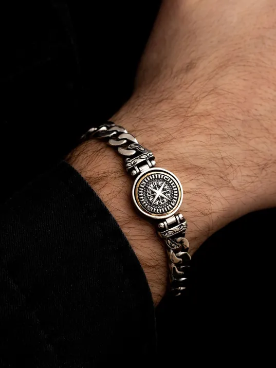 Pusula Model Gurmet Zincir Gumus Bileklik Künye Pusula Model Gurmet Zincir Gumus Bileklik Künye