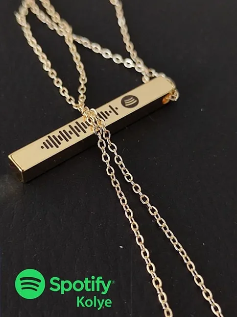 Spotify Şarkı Kodlu Bijuteri Altın Renk Bar Çubuk Kolye Blok Zincir BKLSPOTYKLY-ALT Spotify Şarkı Kodlu Bijuteri Altın Renk Bar Çubuk Kolye Blok Zincir BKLSPOTYKLY-ALT