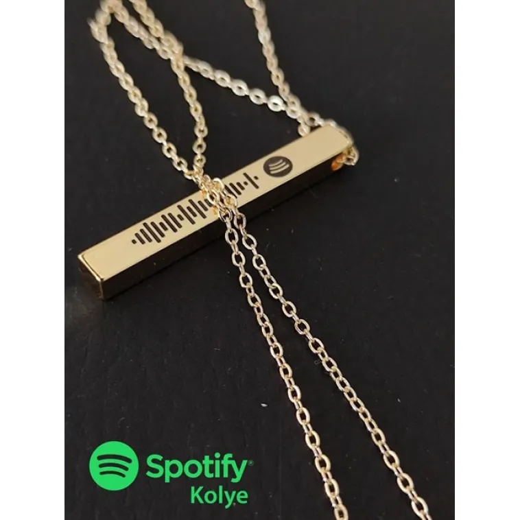 Spotify Şarkı Kodlu Bijuteri Altın Renk Bar Çubuk Kolye Blok Zincir BKLSPOTYKLY-ALT Spotify Şarkı Kodlu Bijuteri Altın Renk Bar Çubuk Kolye Blok Zincir BKLSPOTYKLY-ALT
