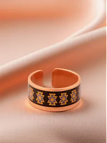 Kadın Bakır Yüzük - Victoria Model Özel Baskı Metal Kutu Ve Kuvars Taşı