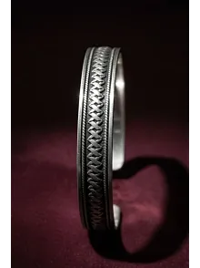 Erkek Gümüş Bileklik -Otantik Tasarım Erkek Gümüş Kelepçe Bileklik